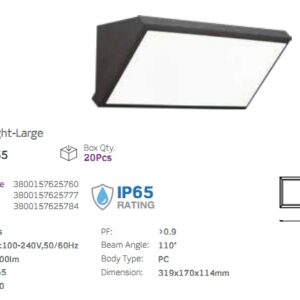 Plafoniera Parete LED 20w IP65 Luce Natura Grigia